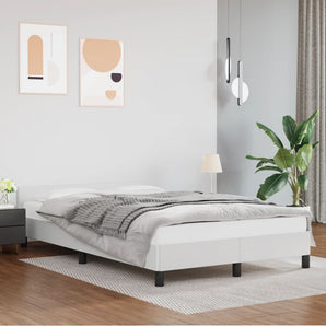 Cadru de pat fără saltea alb 120x190 cm piele artificială