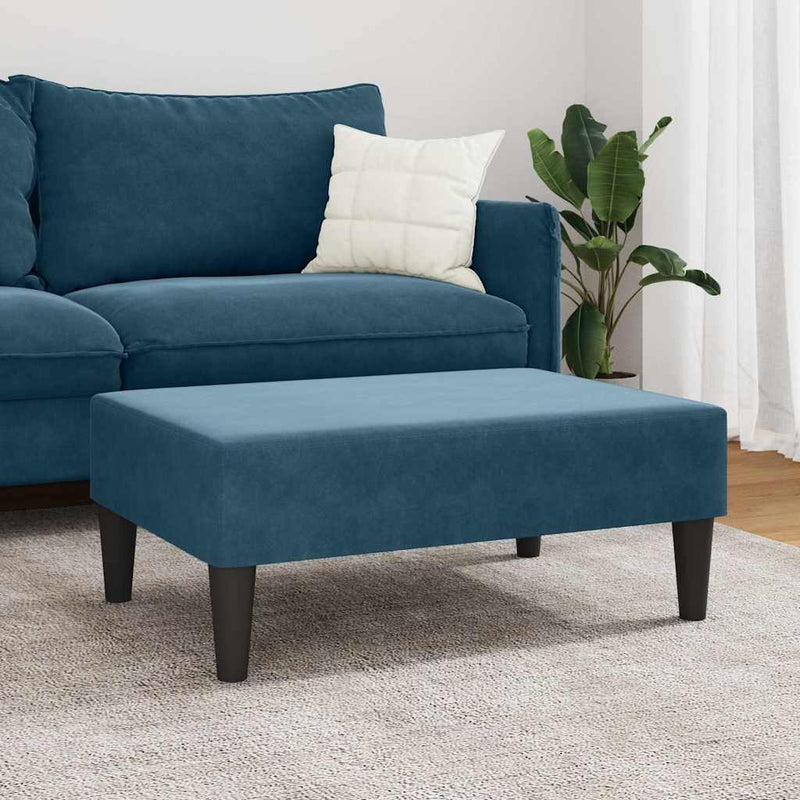 Taburet, albastru, 77x55x31 cm, catifea