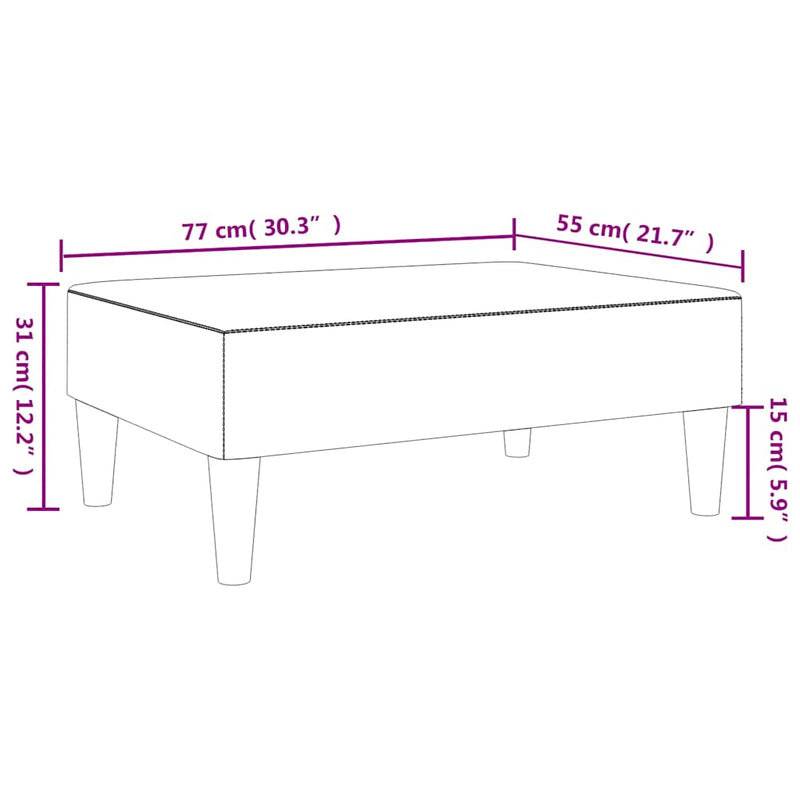Taburet, albastru, 77x55x31 cm, catifea