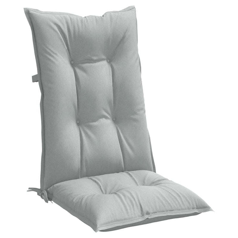 Perne scaun cu spătar înalt 6 buc. melanj gri 120x50x7cm textil