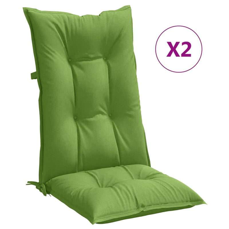 Perne scaun spătar înalt 2 buc. melanj verde 120x50x7 cm textil