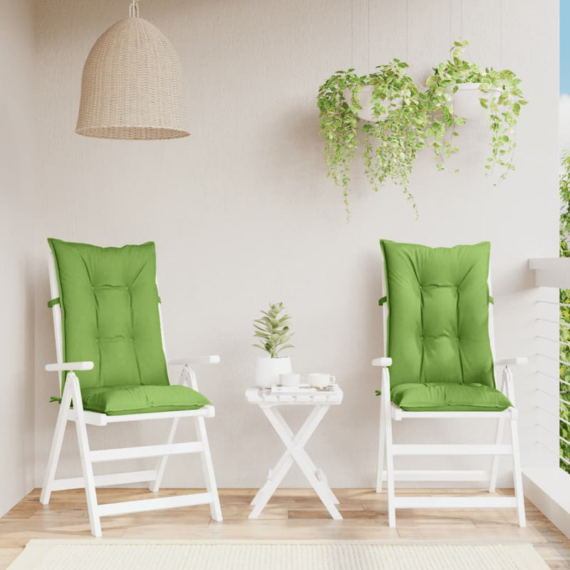 Perne scaun spătar înalt 2 buc. melanj verde 120x50x7 cm textil