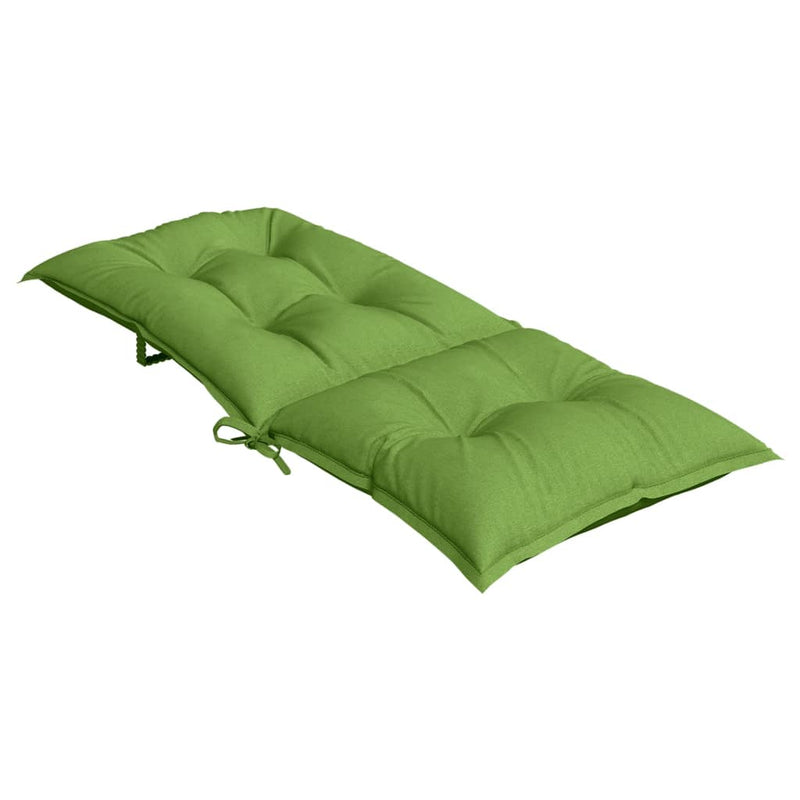 Perne scaun spătar înalt 2 buc. melanj verde 120x50x7 cm textil