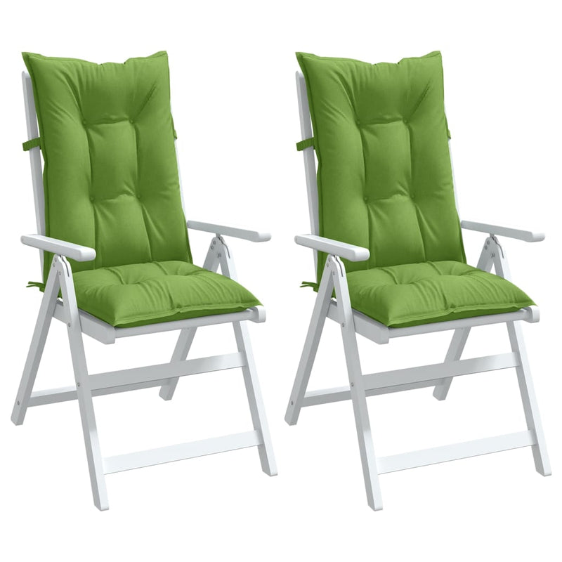 Perne scaun spătar înalt 2 buc. melanj verde 120x50x7 cm textil
