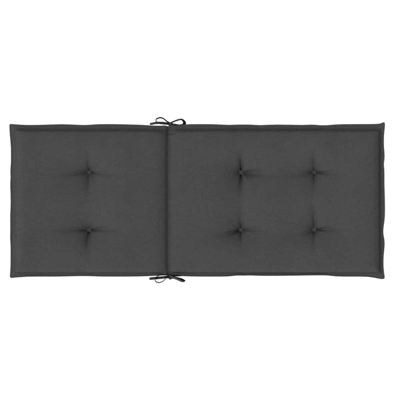 Perne scaun cu spătar înalt, 2 buc. antracit 120x50x4 cm textil