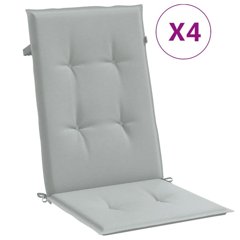 Perne scaun cu spătar înalt 4 buc. melanj gri 120x50x4cm textil