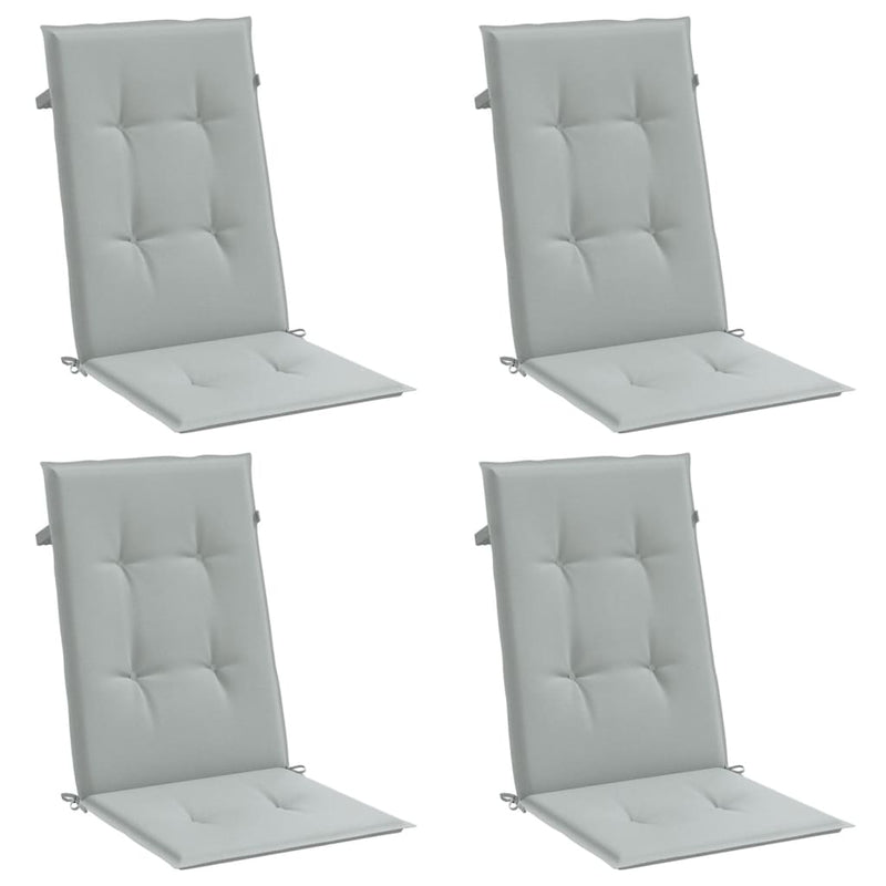 Perne scaun cu spătar înalt 4 buc. melanj gri 120x50x4cm textil