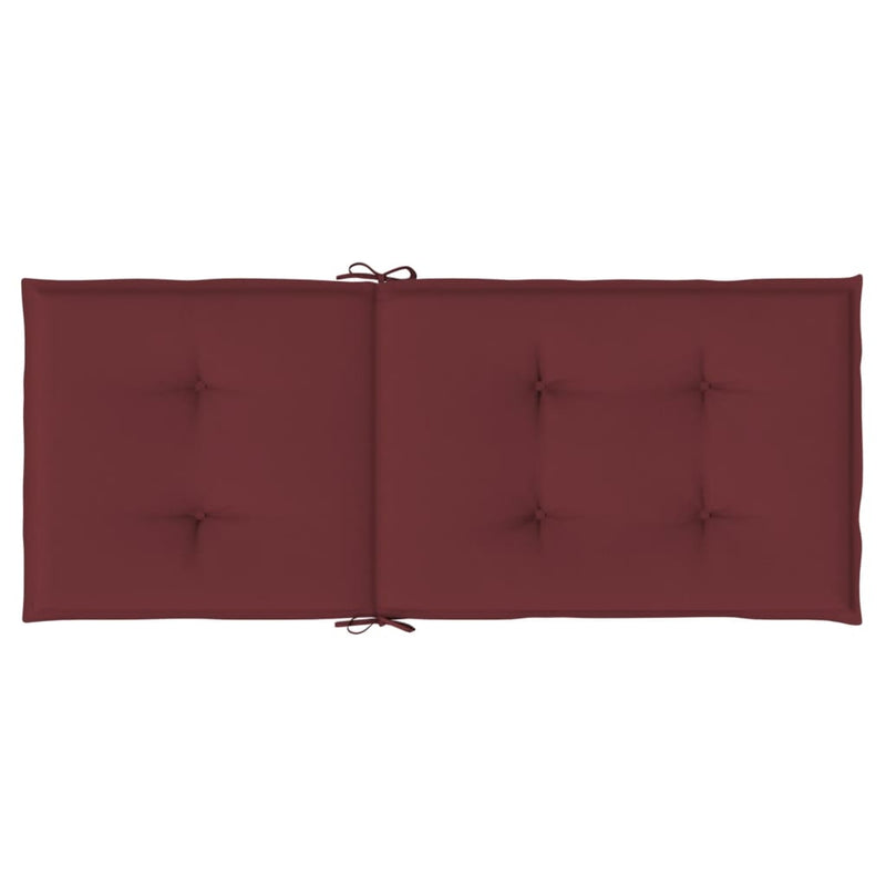 Perne scaun cu spătar înalt, 6 buc. roșu vin 120x50x4 cm textil