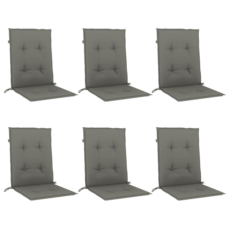 Perne scaun cu spătar scund 6 buc. melanj gri 100x50x4cm textil