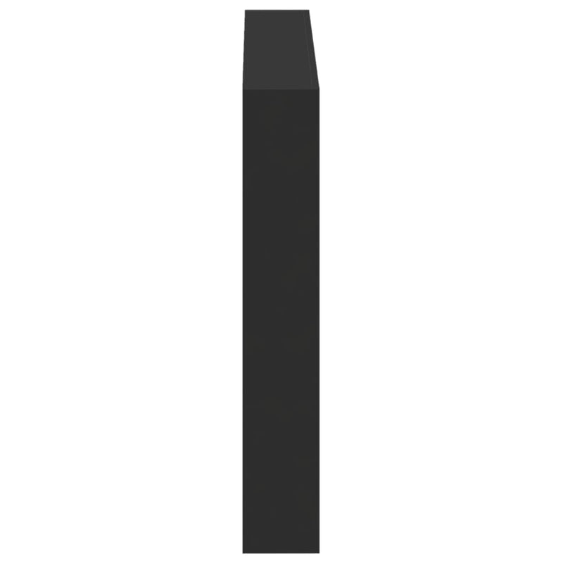 Tăblie cu dulap și LED, negru, 120x17x102 cm