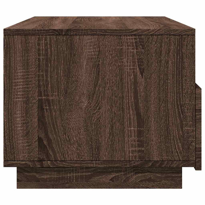 Măsuță de cafea cu lumini LED, stejar maro, 90x49x40 cm