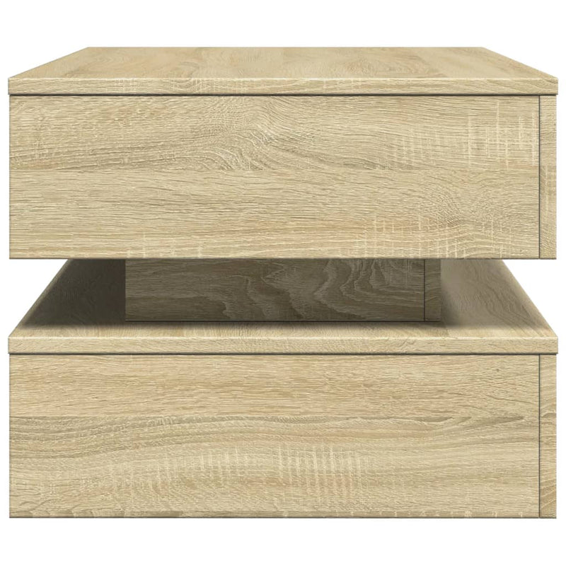 Măsuță de cafea cu lumini LED, stejar sonoma, 90x50x40 cm