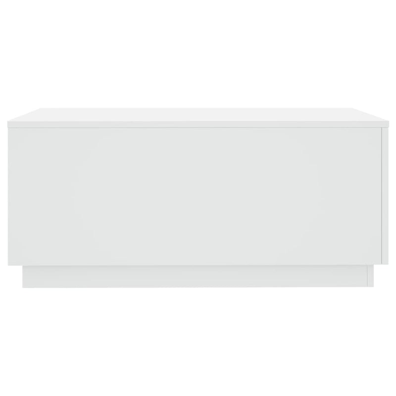 Măsuță de cafea cu lumini LED, alb, 90x50x40 cm