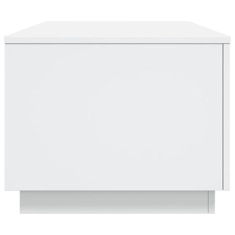 Măsuță de cafea cu lumini LED, alb, 90x50x40 cm