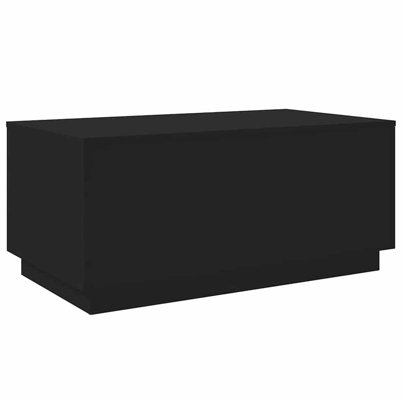 Măsuță de cafea cu lumini LED, negru, 90x50x40 cm