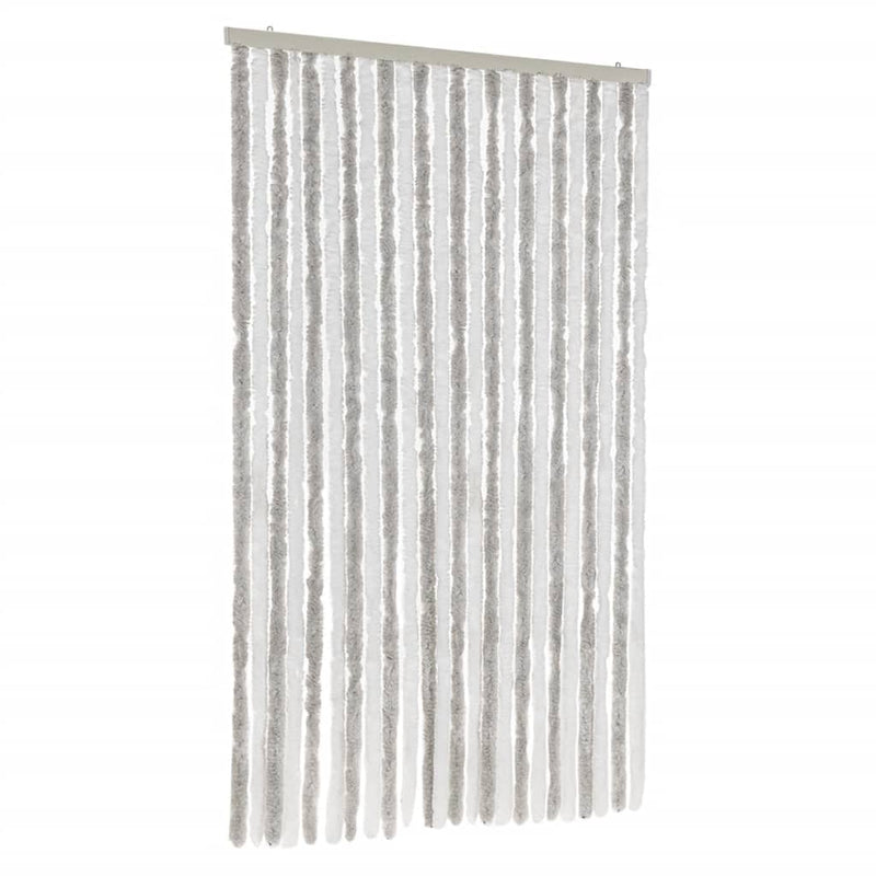 Perdea pentru insecte, gri deschis și alb, 100x230 cm, chenille