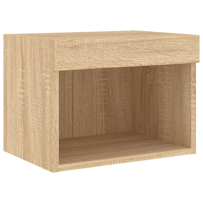 Unități de perete TV cu LED-uri, 5 piese, stejar sonoma, lemn