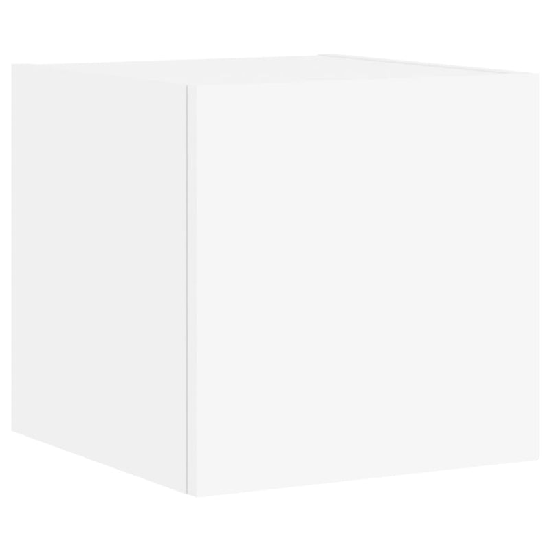 Comode TV de perete cu lumini LED, 5 piese, alb