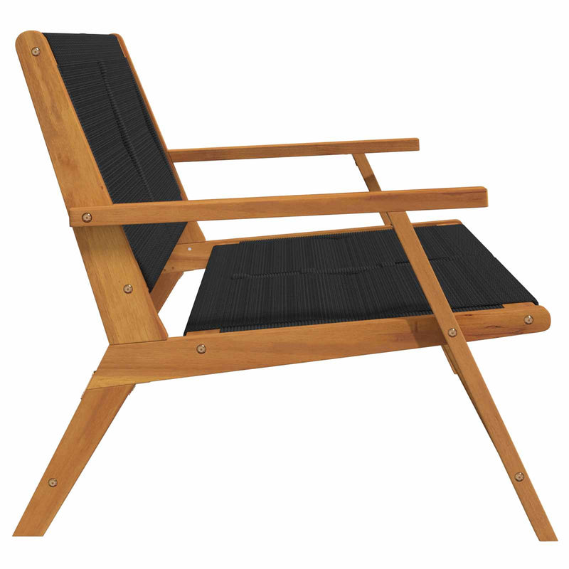 Bancă de relaxare pentru grădină Negru Lemn Solid de Acacia