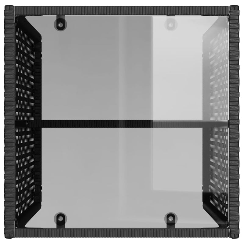 Set mobilier de grădină cu perne, 4 piese, negru, poliratan