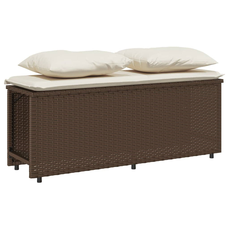 Set mobilier de grădină cu perne, 3 piese, maro, poliratan