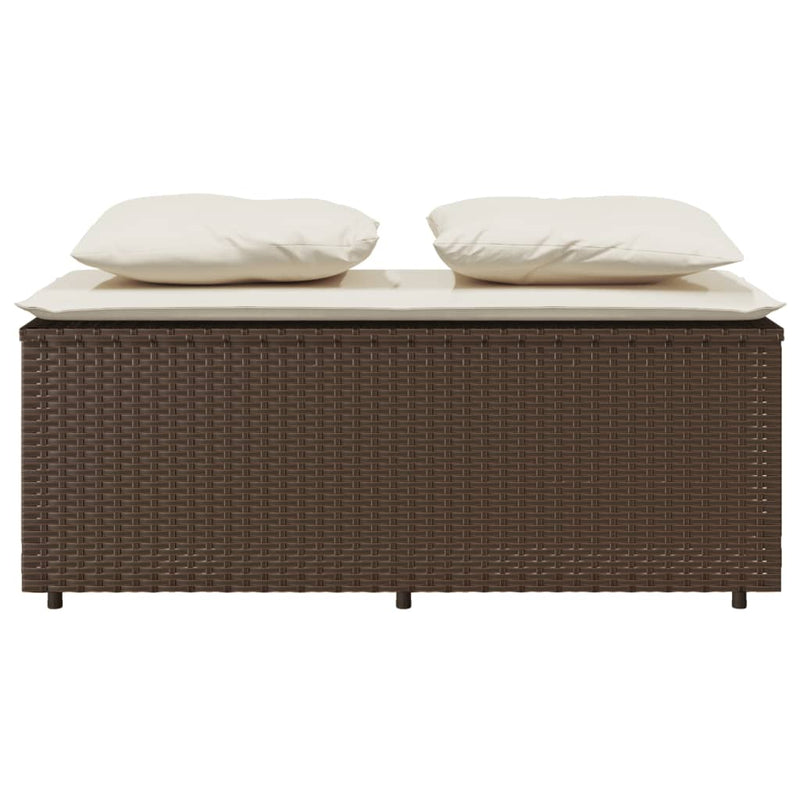 Set mobilier de grădină cu perne, 3 piese, maro, poliratan