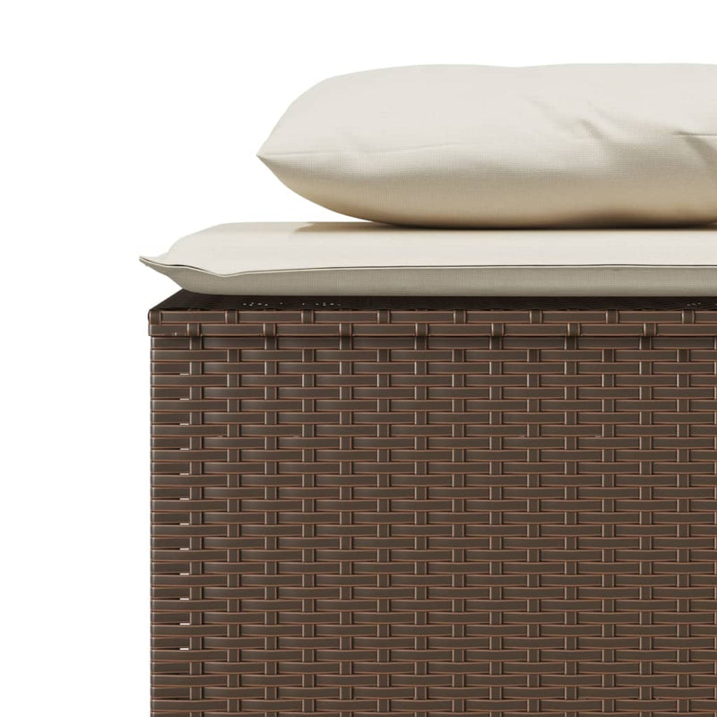 Set mobilier de grădină cu perne, 3 piese, maro, poliratan