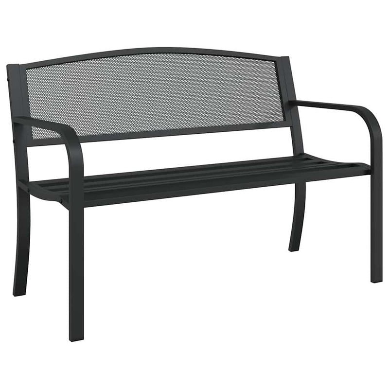 Bancă de grădină, negru, 119 cm, oțel