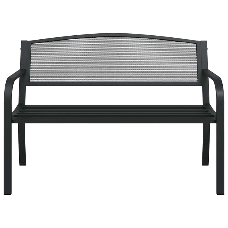 Bancă de grădină, negru, 119 cm, oțel