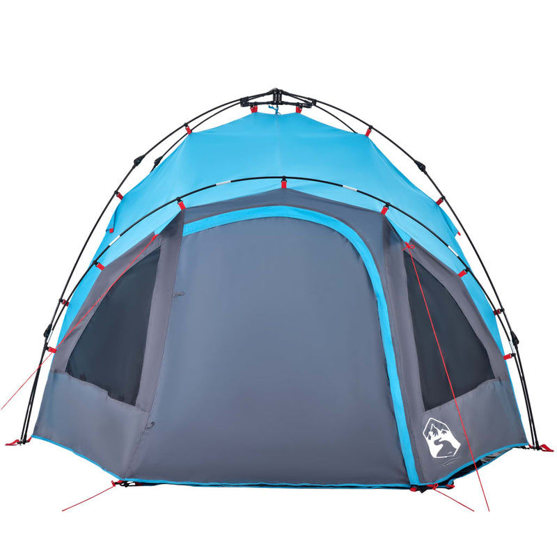 Cort de camping cupolă 3 persoane, setare rapidă, albastru