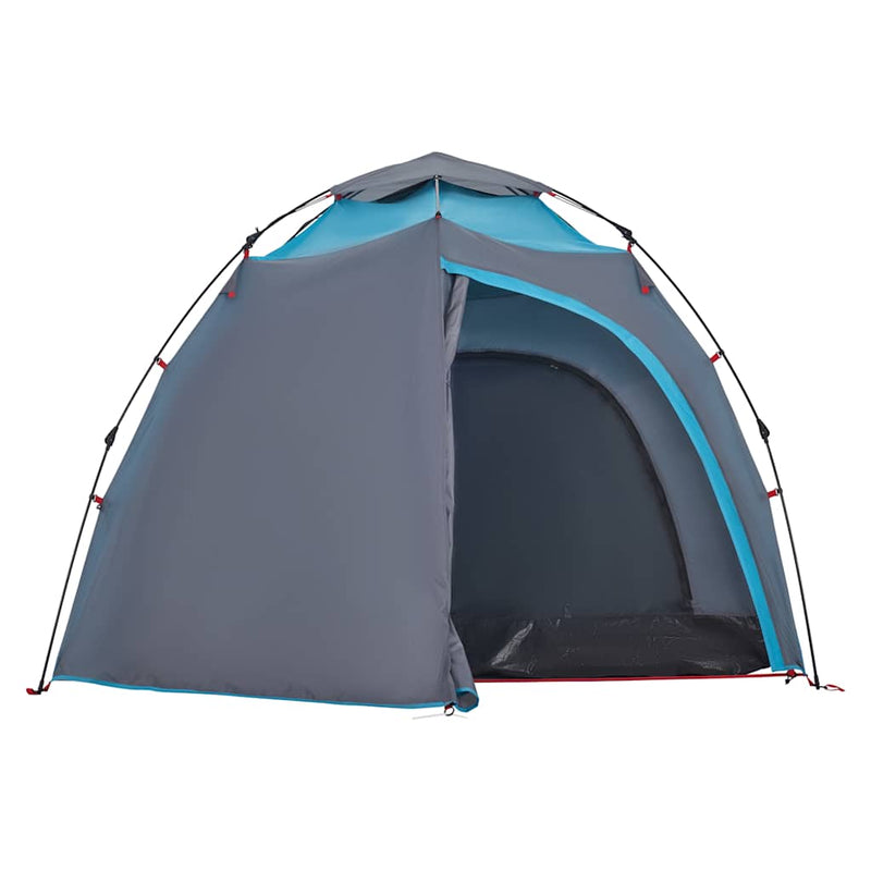 Cort de camping cupolă 4 persoane, setare rapidă, albastru
