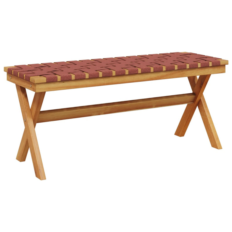 Bancă de grădină, roșu, lemn masiv acacia/textil