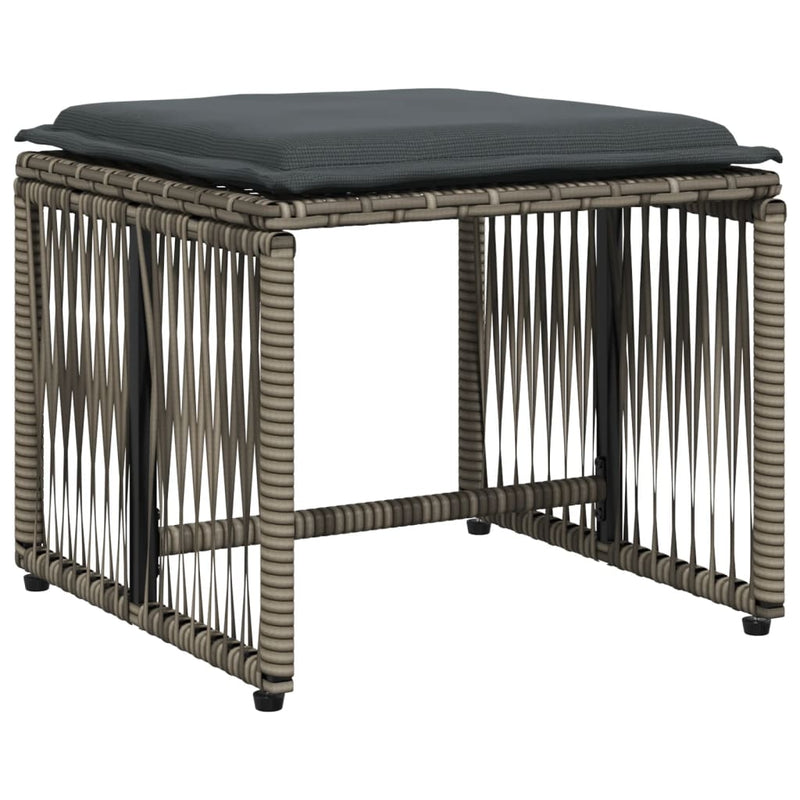 Set mobilier de grădină cu perne, 7 piese, gri, poliratan