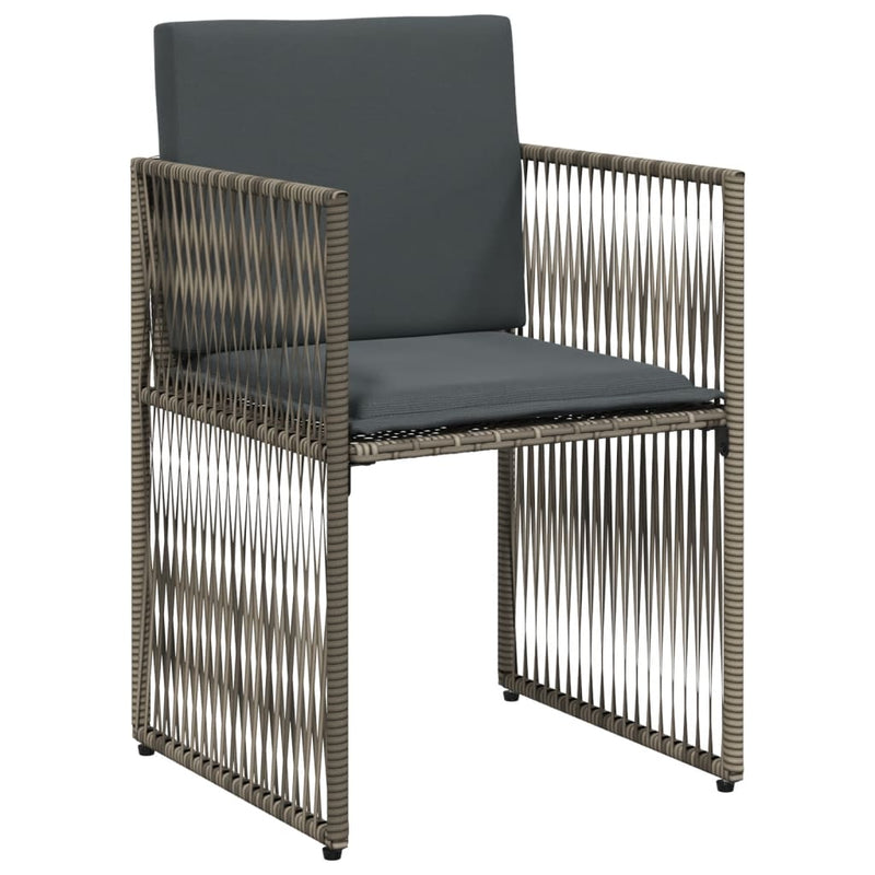 Set mobilier de grădină cu perne, 7 piese, gri, poliratan