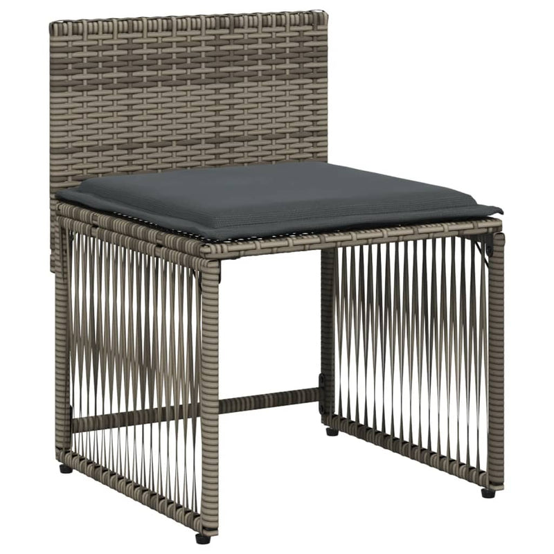 Set mobilier de grădină cu perne, 7 piese, gri, poliratan