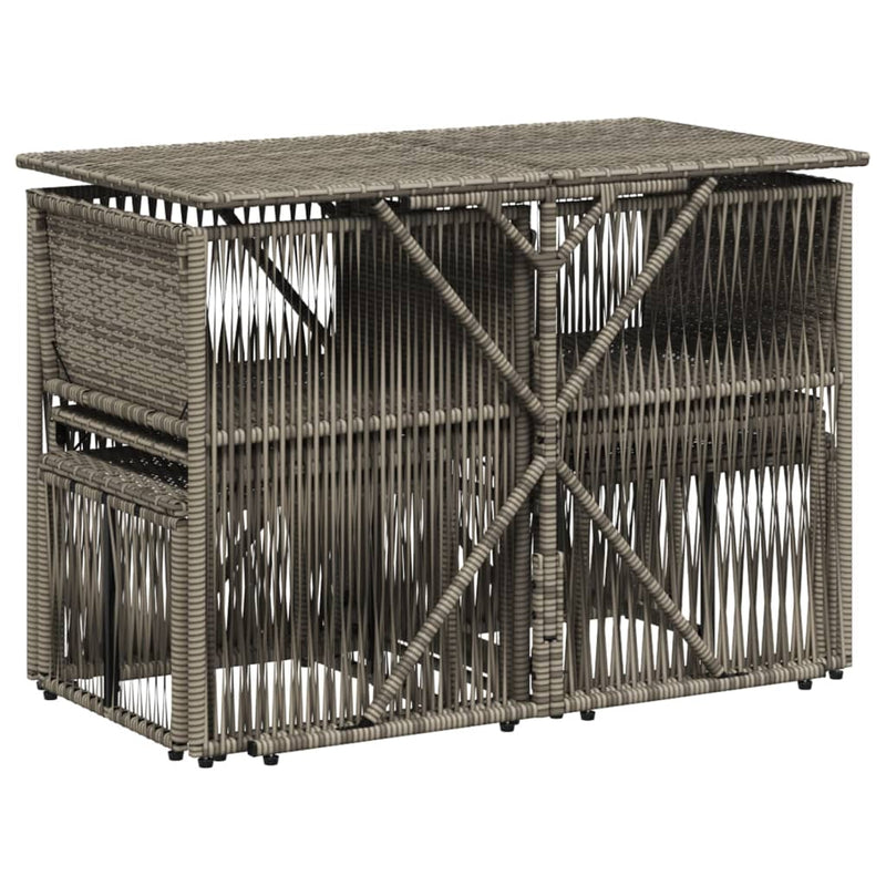 Set mobilier de grădină cu perne, 7 piese, gri, poliratan