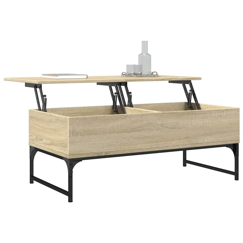 Măsuță de cafea stejar sonoma 100x50x40 cm lemn prelucrat/metal