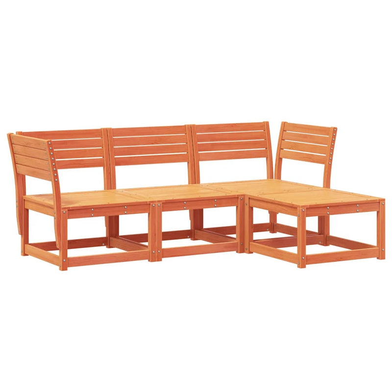 Set mobilier pentru grădină 4 piese,maro ceruit, lemn masiv pin