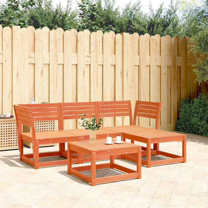 Set mobilier pentru grădină 4 piese,maro ceruit, lemn masiv pin