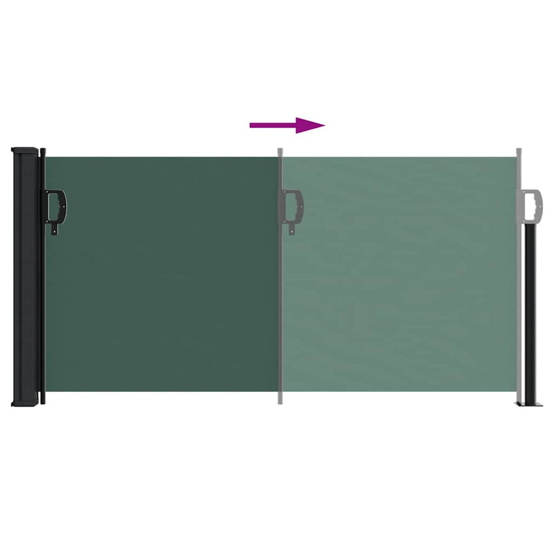 Copertina laterală retractabilă, verde închis, 100x300 cm