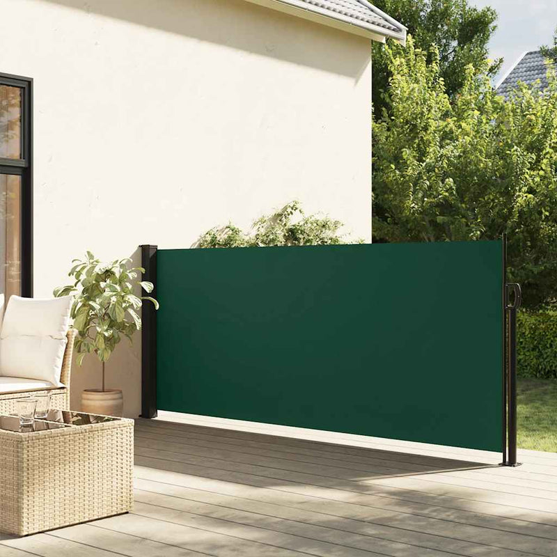 Copertina laterală retractabilă, verde închis, 100x300 cm