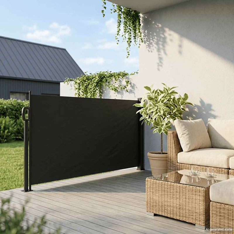 Copertină laterală retractabilă, negru, 117x300 cm