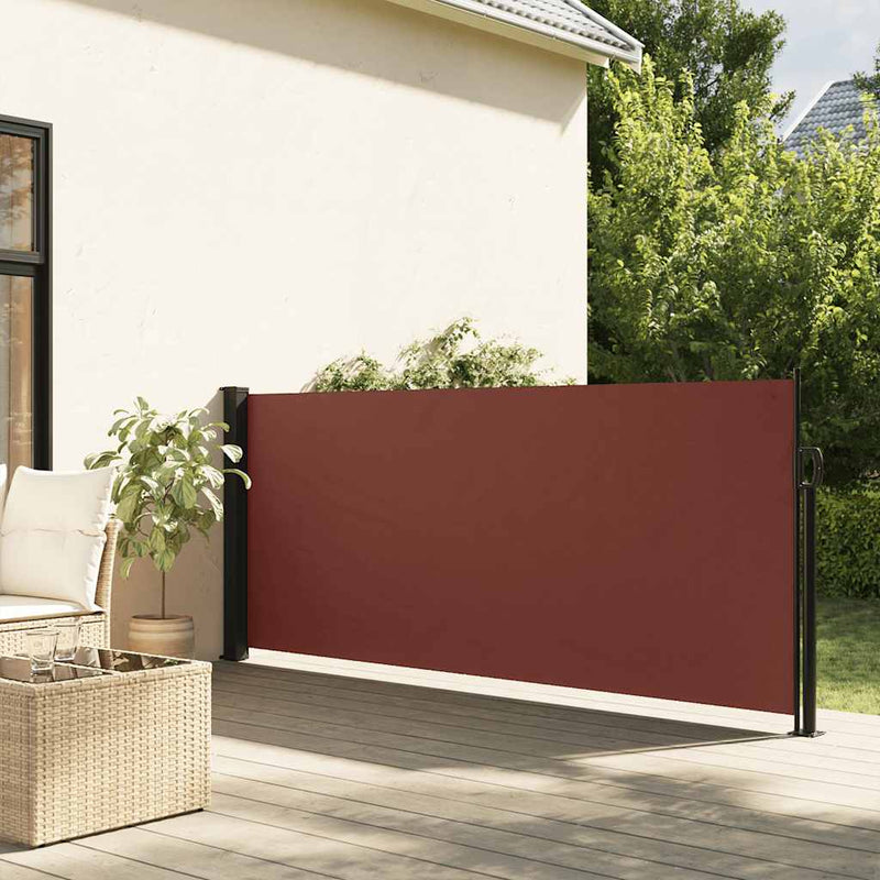 Copertină laterală retractabilă, maro, 117x300 cm