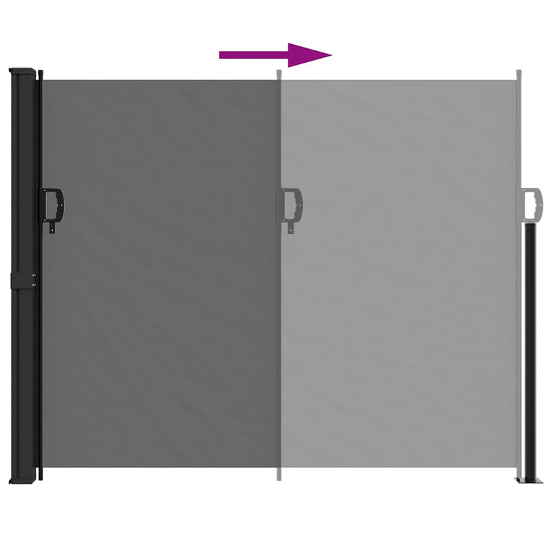Copertina laterală retractabilă, negru, 160x300 cm