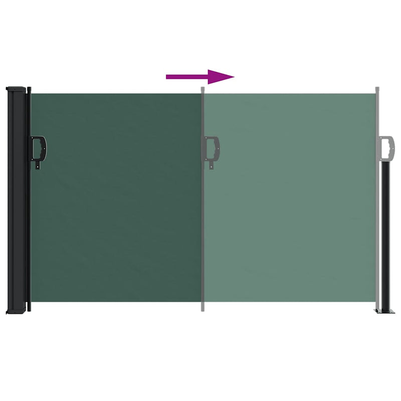 Copertina laterală retractabilă, verde închis, 120x500 cm