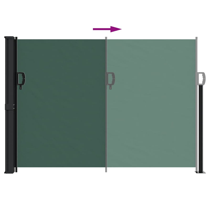 Copertina laterală retractabilă, verde închis, 140x500 cm