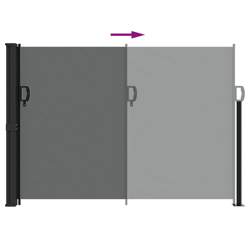 Copertină laterală retractabilă antracit 140x500 cm