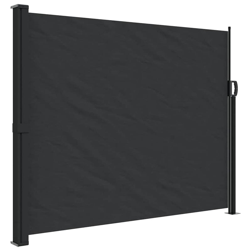 Copertina laterală retractabilă, negru, 160x500 cm