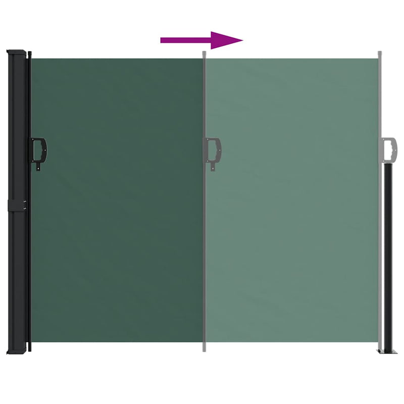 Copertina laterală retractabilă, verde închis, 160x500 cm