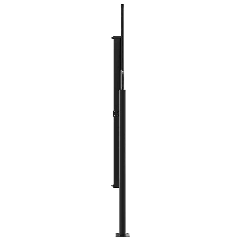 Copertina laterală retractabilă, negru, 180x500 cm